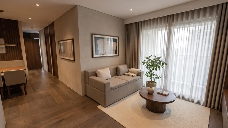 The same living room as a photoreal render
